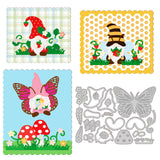 Butterfly Gnome Embossing Template Mould Mushroom and Bee Carbon Steel Die Cuts