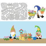 Gardener Gnome Die Cuts Flower and Birds Embossing Template Mould Railing and Mailbox Carbon Steel Die Set