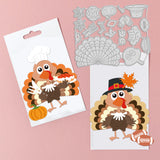 Turkey Die Cuts Pumpkin and Hat Embossing Template Mould Dessert Carbon Steel Die Set