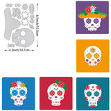 CRASPIRE Carbon Steel Cutting Dies Stencils, for DIY Scrapbooking, Photo Album, Decorative Embossing, Paper Card, Matte Platinum Color, Halloween, Skull Pattern, 10.7x15.5x0.08cm