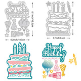 CRASPIRE Carbon Steel Cutting Dies Stencils, for DIY Scrapbooking, Photo Album, Decorative Embossing, Paper Card, Matte Platinum Color, Birthday Themed Pattern, 13.3~15.5x9.5~10.7x0.08cm