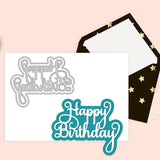 CRASPIRE Carbon Steel Cutting Dies Stencils, for DIY Scrapbooking, Photo Album, Decorative Embossing, Paper Card, Matte Platinum Color, Birthday Themed Pattern, 13.3~15.5x9.5~10.7x0.08cm