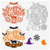 CRASPIRE Carbon Steel Cutting Dies Stencils, for DIY Scrapbooking, Photo Album, Decorative Embossing, Paper Card, Matte Platinum Color, Halloween Themed Pattern, 14.2x10.9x0.08cm