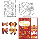 CRASPIRE 2Pcs 2 Styles Carbon Steel Cutting Dies Stencils, for DIY Scrapbooking, Photo Album, Decorative Embossing, Paper Card, Matte Platinum Color, Bowknot Pattern, 8.1~11.1x10.3~12.2x0.08cm,  1pc/style