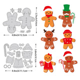 CRASPIRE Christmas Theme Carbon Steel Cutting Dies Stencils, for DIY Scrapbooking, Photo Album, Decorative Embossing, Paper Card, Matte Platinum Color, Gingerbread Man Pattern, 9.1~9.4x11.1~12.3x0.08cm, 2pcs/set