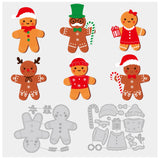 CRASPIRE Christmas Theme Carbon Steel Cutting Dies Stencils, for DIY Scrapbooking, Photo Album, Decorative Embossing, Paper Card, Matte Platinum Color, Gingerbread Man Pattern, 9.1~9.4x11.1~12.3x0.08cm, 2pcs/set