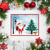 CRASPIRE Carbon Steel Cutting Dies Stencils, for DIY Scrapbooking, Photo Album, Decorative Embossing Paper Card, Matte Platinum Color, Santa Claus & Christmas Tree, Christmas Themed Pattern, 11.6~11.8x10.2~11x0.09cm, 2pcs/set