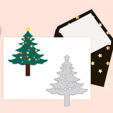 CRASPIRE Carbon Steel Cutting Dies Stencils, for DIY Scrapbooking, Photo Album, Decorative Embossing Paper Card, Matte Platinum Color, Santa Claus & Christmas Tree, Christmas Themed Pattern, 11.6~11.8x10.2~11x0.09cm, 2pcs/set