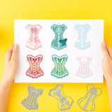 CRASPIRE Carbon Steel Cutting Dies Stencils, for DIY Scrapbooking, Photo Album, Decorative Embossing Paper Card, Stainless Steel Color, Matte Style, Clothes Pattern, 11.7~13.5x8.6~8.8x0.08cm, 3pcs/set