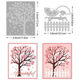 CRASPIRE 2Pcs 2 Styles Carbon Steel Cutting Dies Stencils, for DIY Scrapbooking, Photo Album, Decorative Embossing Paper Card, Stainless Steel Color, Matte Style, Cherry Blossoms, Tree Pattern, 10.1~13.2x9.8~11x0.08cm, 1pc/style