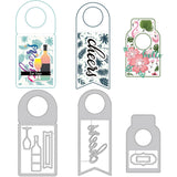 CRASPIRE 3Pcs 3 styles Carbon Steel Cutting Dies Stencils, for DIY Scrapbooking, Photo Album, Decorative Embossing Paper Card, Stainless Steel Color, Hang Tag, Mixed Patterns, 6.2~7.3x10.7~16x0.08cm, 1pc/style