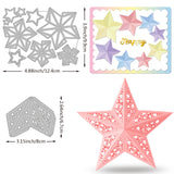 CRASPIRE 2Pcs 2 Styles Carbon Steel Cutting Dies Stencils, for DIY Scrapbooking, Photo Album, Decorative Embossing Paper Card, Stainless Steel Color, Star Pattern, 8~12.4x6.7~9.9x0.08cm, 1pc/style