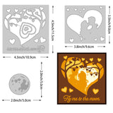 CRASPIRE 3Pcs 3 Styles Love Theme Carbon Steel Cutting Dies Stencils, for DIY Scrapbooking, Photo Album, Decorative Embossing Paper Card, Stainless Steel Color, Moon, Heart Pattern, 5~10.9x5~11.5x0.08cm, 1pc/style