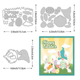 CRASPIRE 3Pcs 3 Styles Carbon Steel Cutting Dies Stencils, for DIY Scrapbooking, Photo Album, Decorative Embossing Paper Card, Stainless Steel Color, Easter Theme Pattern, 6.3~10.9x11.8~15.9x0.08cm, 1pc/style