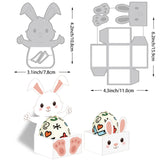 CRASPIRE 2Pcs 2 Styles Carbon Steel Cutting Dies Stencils, for DIY Scrapbooking, Photo Album, Decorative Embossing Paper Card, Rabbit-Shaped Box with Easter