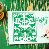 CRASPIRE 2Pcs 2 Styles Carbon Steel Cutting Dies Stencils, for DIY Scrapbooking, Photo Album, Decorative Embossing Paper Card, Stainless Steel Color, Shamrock & Leprechaun Top Hat, Saint Patrick's Day Themed Pattern, 15.1~15.9x8~10.8x0.08cm, 1pc/style