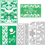 CRASPIRE 2Pcs 2 Styles Carbon Steel Cutting Dies Stencils, for DIY Scrapbooking, Photo Album, Decorative Embossing Paper Card, Stainless Steel Color, Shamrock & Leprechaun Top Hat, Saint Patrick's Day Themed Pattern, 15.1~15.9x8~10.8x0.08cm, 1pc/style