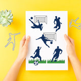CRASPIRE 2Pcs 2 Styles Carbon Steel Cutting Dies Stencils, for DIY Scrapbooking, Photo Album, Decorative Embossing Paper Card, Stainless Steel Color, Football, Football Pattern, 10.3~11x9.2~14.7x0.08cm, 1pc/style