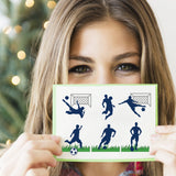 CRASPIRE 2Pcs 2 Styles Carbon Steel Cutting Dies Stencils, for DIY Scrapbooking, Photo Album, Decorative Embossing Paper Card, Stainless Steel Color, Football, Football Pattern, 10.3~11x9.2~14.7x0.08cm, 1pc/style