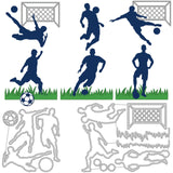 CRASPIRE 2Pcs 2 Styles Carbon Steel Cutting Dies Stencils, for DIY Scrapbooking, Photo Album, Decorative Embossing Paper Card, Stainless Steel Color, Football, Football Pattern, 10.3~11x9.2~14.7x0.08cm, 1pc/style