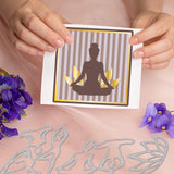 CRASPIRE 3Pcs 3 Styles Carbon Steel Cutting Dies Stencils, for DIY Scrapbooking, Photo Album, Decorative Embossing Paper Card, Stainless Steel Color, Yoga Pattern, 69~134x97~121x0.8mm, 1pc/style