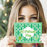 CRASPIRE 3Pcs 3 Styles Saint Patrick's Day Carbon Steel Cutting Dies Stencils, for DIY Scrapbooking, Photo Album, Word & Shamrock & Top Hat, Saint Patrick's Day Themed Pattern