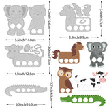 CRASPIRE 4Pcs 4 Styles Carbon Steel Cutting Dies Stencils, for DIY Scrapbooking, Photo Album, Decorative Embossing Paper Card, Stainless Steel Color, Owl & Elephant & Horse & Cow & Crocodile, Animal Pattern, 99160~x43~106x0.8mm, 1pc/style