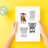 CRASPIRE 4Pcs 4 Styles Carbon Steel Cutting Dies Stencils, for DIY Scrapbooking, Photo Album, Decorative Embossing Paper Card, Stainless Steel Color, Owl & Elephant & Horse & Cow & Crocodile, Animal Pattern, 99160~x43~106x0.8mm, 1pc/style