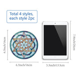 Craspire PVC Window Sticker, for Home Decoration, Square, Nordic Pagan Pattern, 16x16x0.03cm, 2pcs/style, 4 styles, 8pcs/set