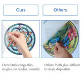 Craspire PVC Window Sticker, for Home Decoration, Square, Nordic Pagan Pattern, 16x16x0.03cm, 2pcs/style, 4 styles, 8pcs/set