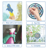 Craspire PVC Window Sticker, for Home Decoration, Square, Nordic Pagan Pattern, 16x16x0.03cm, 2pcs/style, 4 styles, 8pcs/set