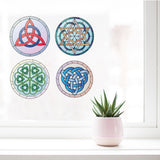 Craspire PVC Window Sticker, for Home Decoration, Square, Nordic Pagan Pattern, 16x16x0.03cm, 2pcs/style, 4 styles, 8pcs/set
