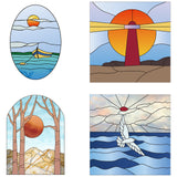 Craspire PVC Window Sticker, for Home Decoration, Square, Sun Pattern, 16x16x0.03cm, 2pcs/style, 4 styles, 8pcs/set