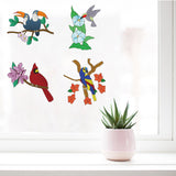 Craspire PVC Window Sticker, for Home Decoration, Square, Bird Pattern, 16x16x0.03cm, 2pcs/style, 4 styles, 8pcs/set