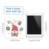 Craspire 8Pcs 4 Style Waterproof PVC Electrostatic Wall Stickers, for Wall, Window or Stairway Decoration, Flat Round, Santa Claus, 16x0.03cm, 2pcs/style