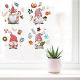 Craspire 8Pcs 4 Style Waterproof PVC Electrostatic Wall Stickers, for Wall, Window or Stairway Decoration, Flat Round, Santa Claus, 16x0.03cm, 2pcs/style