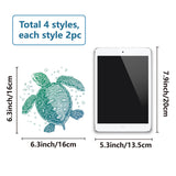 Craspire 8Pcs 4 Styles Self Adhesive Waterproof PVC Sticker, for Wall, Window and Stairway Decoration, Round, Light Sea Green, Sea Animals, 16x0.03cm, 2pcs/style