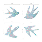 Craspire Swallow Shape Waterproof PVC Colored Laser Stained Window Film Adhesive Stickers, Electrostatic Window Stickers, Bird Pattern, 9.8~11.5x12cm, 16 sheets/set