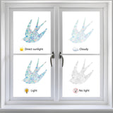 Craspire 16 Sheets 4 Styles Waterproof PVC Colored Laser Stained Window Film Adhesive Static Stickers, Electrostatic Window Stickers, Colorful, Swallow Pattern, 120mm, 4 sheets/style