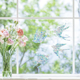 Craspire 16 Sheets 4 Styles Waterproof PVC Colored Laser Stained Window Film Adhesive Static Stickers, Electrostatic Window Stickers, Colorful, Swallow Pattern, 120mm, 4 sheets/style