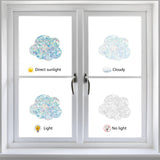 Craspire 16 Sheets 8 Styles Waterproof PVC Colored Laser Stained Window Film Adhesive Static Stickers, Electrostatic Window Stickers, Colorful, Cloud Pattern, 120mm, 2 sheets/style