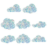 Craspire 16 Sheets 8 Styles Waterproof PVC Colored Laser Stained Window Film Adhesive Static Stickers, Electrostatic Window Stickers, Colorful, Cloud Pattern, 120mm, 2 sheets/style