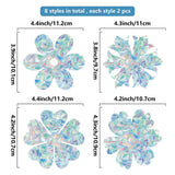 Craspire 16 Sheets 4 Styles Waterproof PVC Colored Laser Stained Window Film Static Stickers, Electrostatic Window Stickers, Flower Pattern, 330x830mm