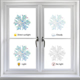 Craspire 16 Sheets 4 Styles Waterproof PVC Colored Laser Stained Window Film Static Stickers, Electrostatic Window Stickers, Flower Pattern, 330x830mm