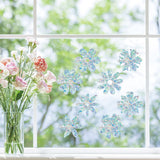Craspire 16 Sheets 4 Styles Waterproof PVC Colored Laser Stained Window Film Static Stickers, Electrostatic Window Stickers, Flower Pattern, 330x830mm