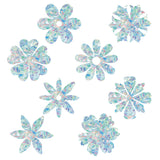 Craspire 16 Sheets 4 Styles Waterproof PVC Colored Laser Stained Window Film Static Stickers, Electrostatic Window Stickers, Flower Pattern, 330x830mm
