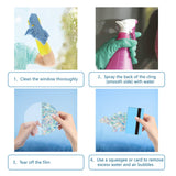 Craspire 16 Sheets 4 Styles Waterproof PVC Colored Laser Stained Window Film Static Stickers, Electrostatic Window Stickers, Dinosaur Pattern, 330x830mm