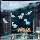Craspire 16 Sheets 4 Styles Waterproof PVC Colored Laser Stained Window Film Static Stickers, Electrostatic Window Stickers, Dinosaur Pattern, 330x830mm
