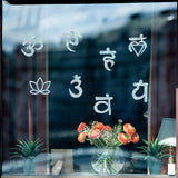 Craspire 16 Sheets 4 Styles Waterproof PVC Colored Laser Stained Window Film Static Stickers, Electrostatic Window Stickers, Yoga Pattern, 330x830mm