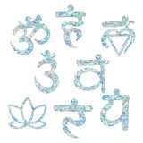 Craspire 16 Sheets 4 Styles Waterproof PVC Colored Laser Stained Window Film Static Stickers, Electrostatic Window Stickers, Yoga Pattern, 330x830mm